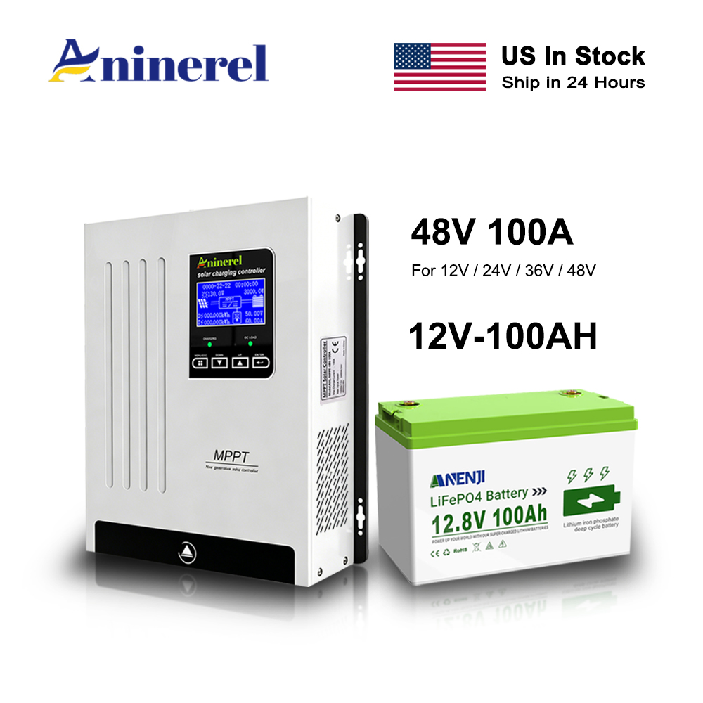 Aninerel 100A Solar Charge Con - Lifepo4 12V 100Ah Bms Bluetooth 评论和价格