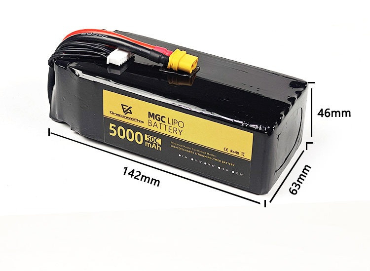 FPV MGC 5000mAh 6S 22.2V Lipo  - 6S Lipo Battery 22.2V 5000Mah 评论和价格